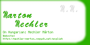 marton mechler business card